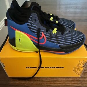 Dynamic Blue and Yellow Kids Sneakers